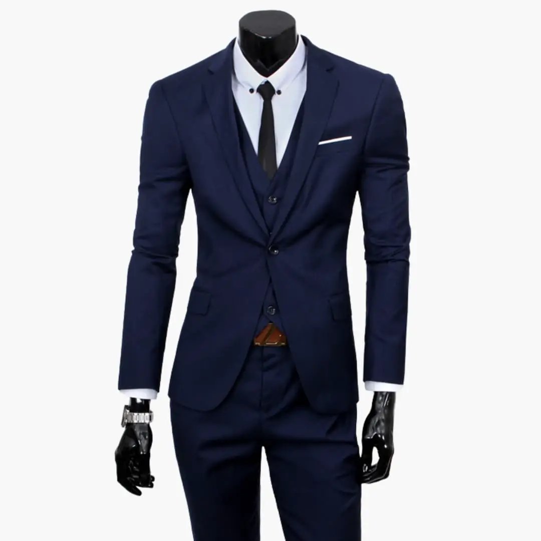 Men's 3 Piece Wedding Suit, Slim Fit Tailored Blazer, Waistcoat & Trousers Set for Formal 5