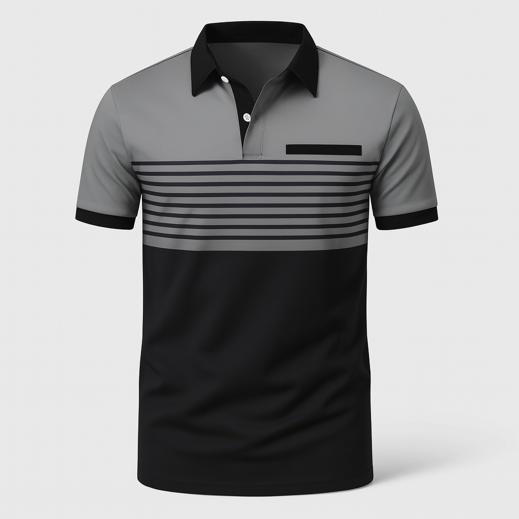 Men's Striped Polo Shirt, Short Sleeve Lightweight Summer Cotton Polo for Casual Wear 10