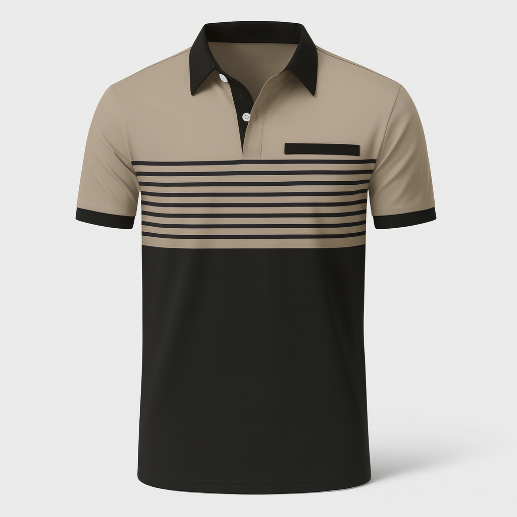 Men's Striped Polo Shirt, Short Sleeve Lightweight Summer Cotton Polo for Casual Wear 8