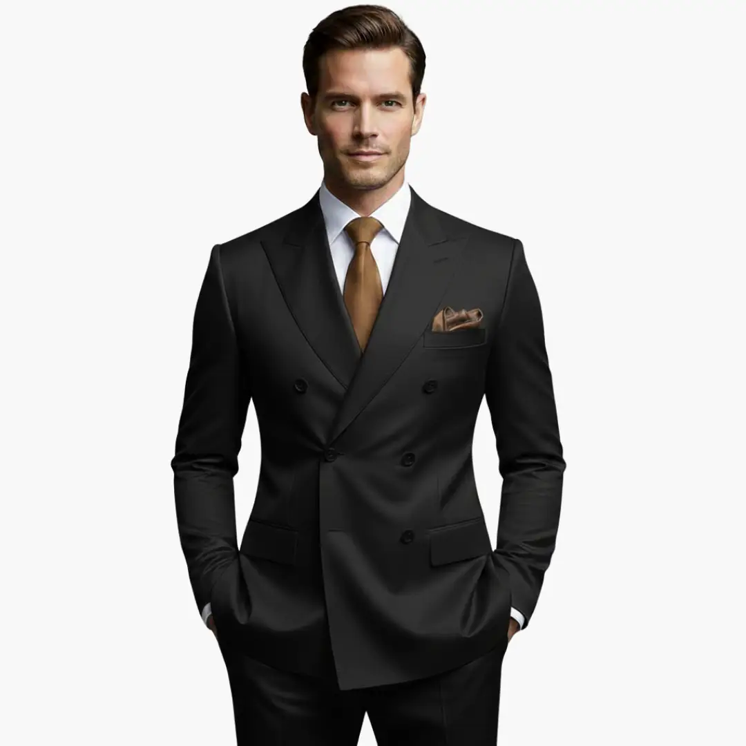 Men's Double-Breasted Wedding Suit, Tailored Blazer & Trousers Formal Event Set 2