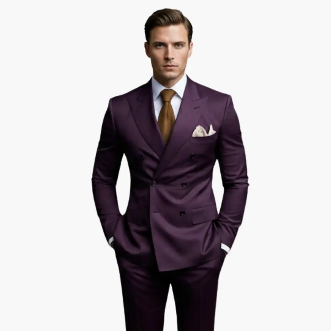 Men's Double-Breasted Wedding Suit, Tailored Blazer & Trousers Formal Event Set 12