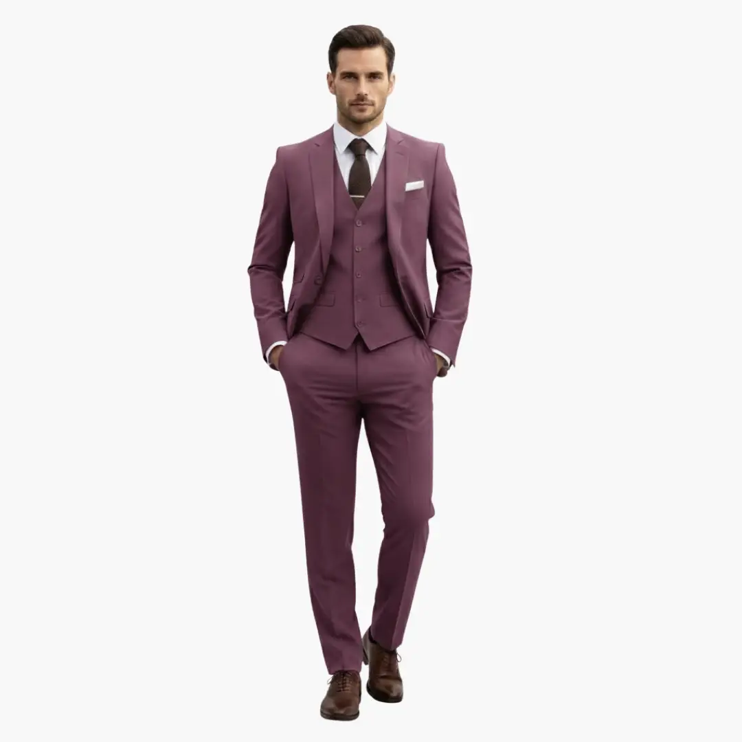 Men's 3 Piece Suit, Tailored Blazer, Waistcoat & Trousers Set for Weddings & Special Events 15