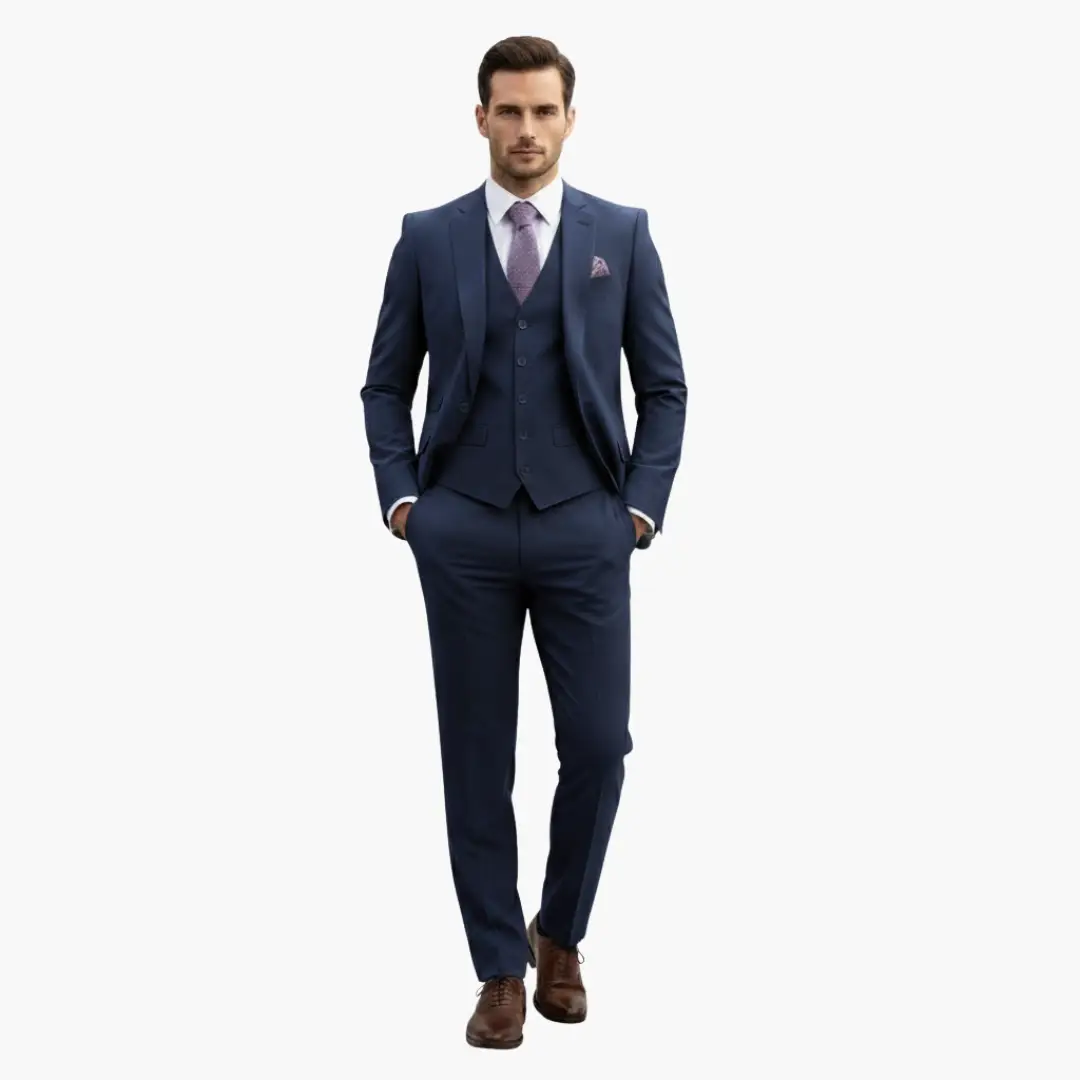 Men's 3 Piece Suit, Tailored Blazer, Waistcoat & Trousers Set for Weddings & Special Events 19