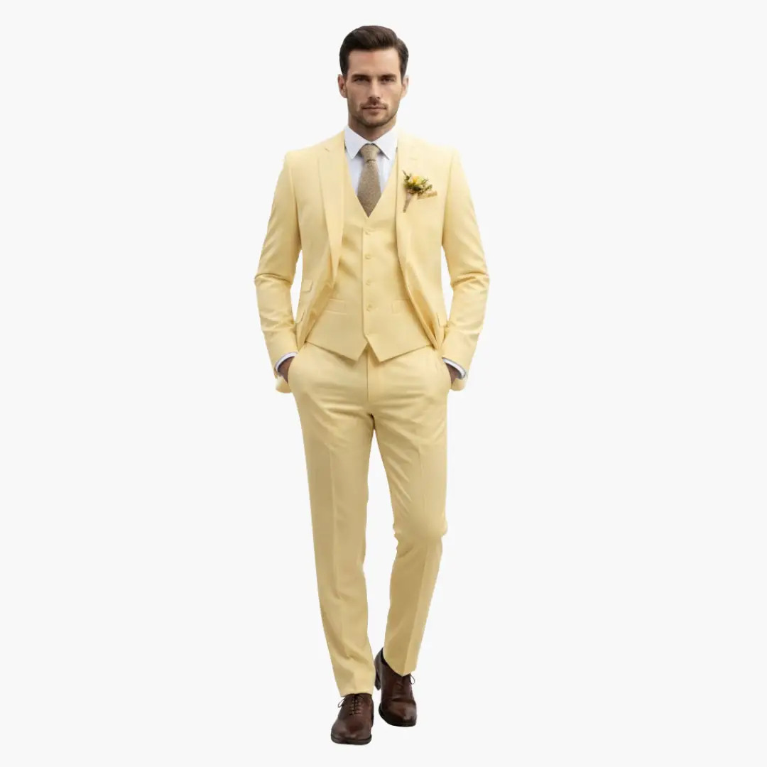Men's 3 Piece Suit, Tailored Blazer, Waistcoat & Trousers Set for Weddings & Special Events 21