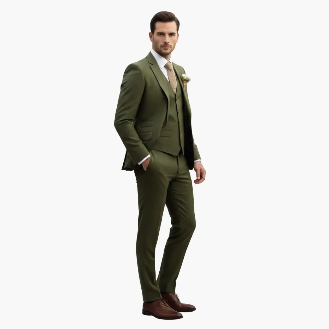 Men's 3 Piece Suit, Tailored Blazer, Waistcoat & Trousers Set for Weddings & Special Events 3