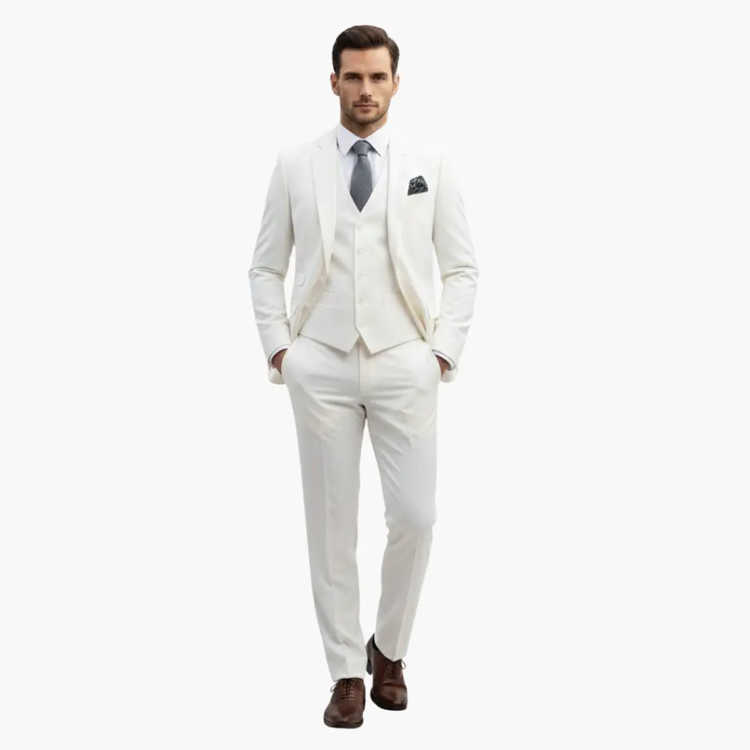 Men's 3 Piece Suit, Tailored Blazer, Waistcoat & Trousers Set for Weddings & Special Events 25