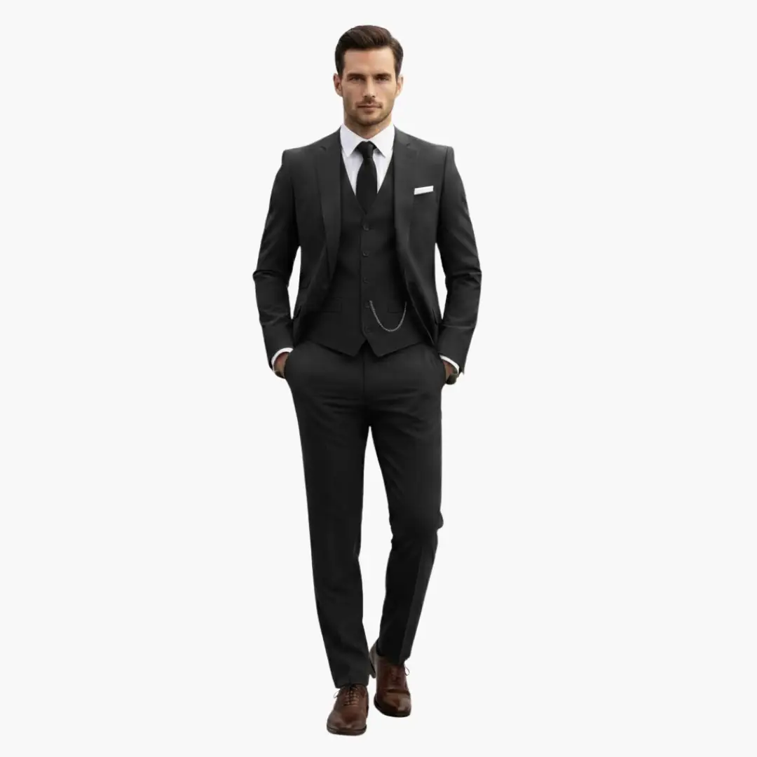 Men's 3 Piece Suit, Tailored Blazer, Waistcoat & Trousers Set for Weddings & Special Events 11