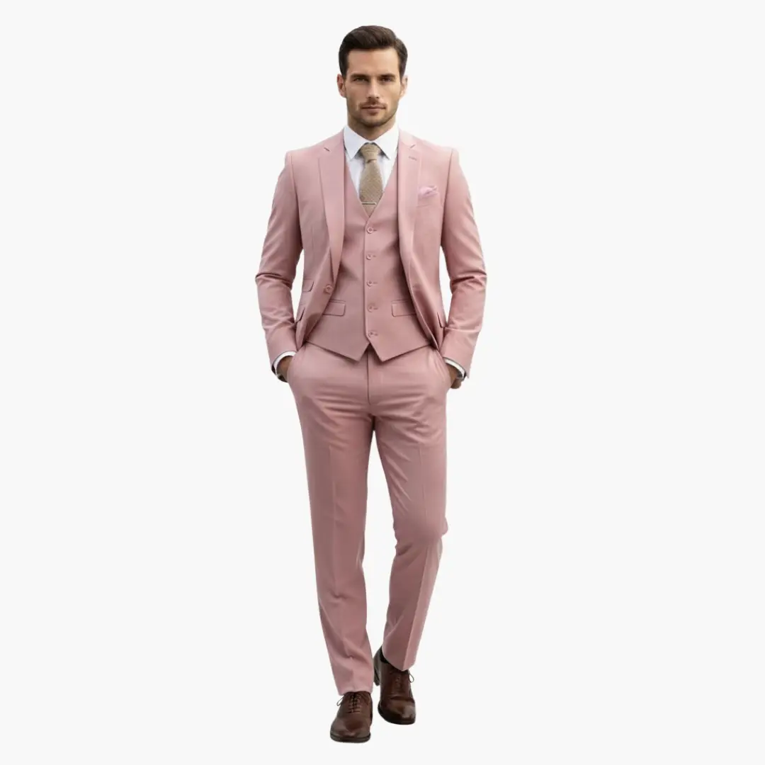 Men's 3 Piece Suit, Tailored Blazer, Waistcoat & Trousers Set for Weddings & Special Events 17