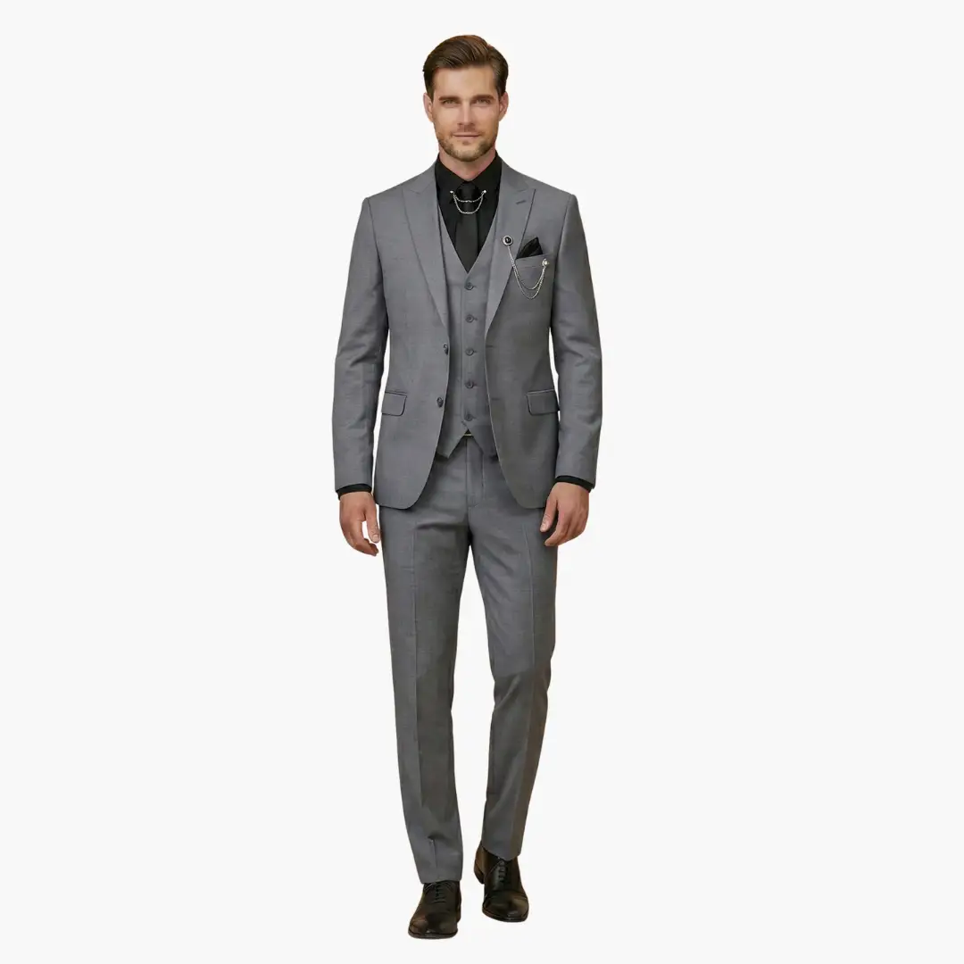 Men's Wedding Suit, Slim Fit Notch Lapel Blazer Waistcoat & Trousers Set for Formal Occasions 9