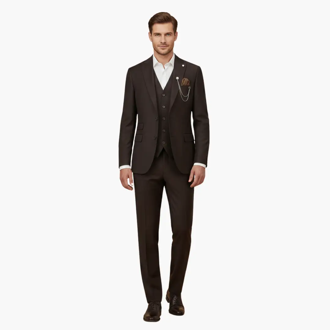 Men's Wedding Suit, Slim Fit Notch Lapel Blazer Waistcoat & Trousers Set for Formal Occasions 2