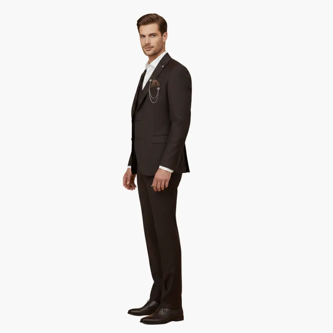 Men's Wedding Suit, Slim Fit Notch Lapel Blazer Waistcoat & Trousers Set for Formal Occasions 4