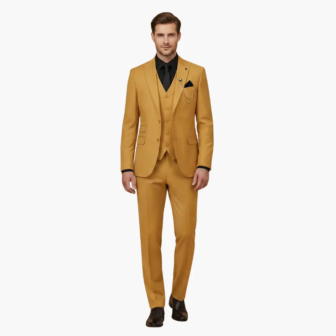 Men's Wedding Suit, Slim Fit Notch Lapel Blazer Waistcoat & Trousers Set for Formal Occasions 19