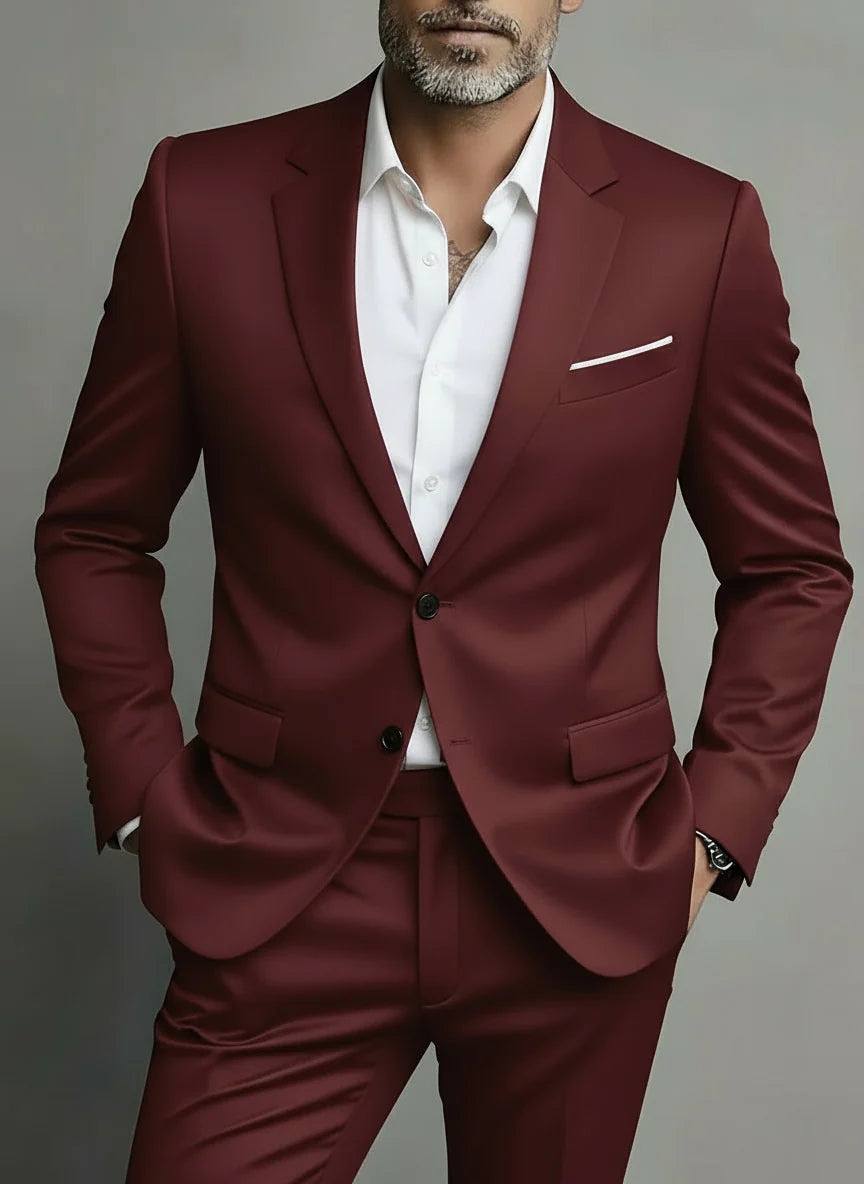 Men's Slim Fit Spring Suit, 2 Piece Tailored Blazer & Trousers Set for Weddings & Formal Events 1