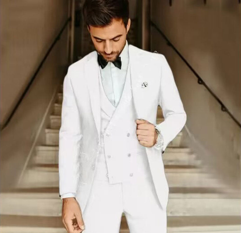 Men's 3 Piece Suit, Slim Fit Tailored Jacket Waistcoat & Trousers for Business Weddings 5