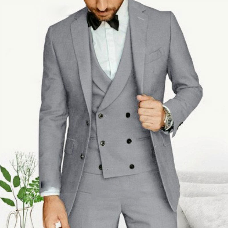 Men's 3 Piece Suit, Slim Fit Tailored Jacket Waistcoat & Trousers for Business Weddings 6