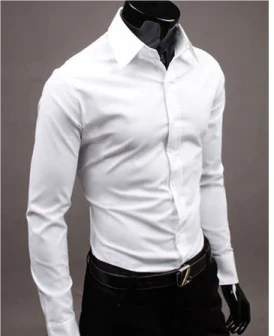 Men's Slim Fit Long Sleeve Dress Shirt, Formal Easy-Iron Button-Up Office Shirt 1