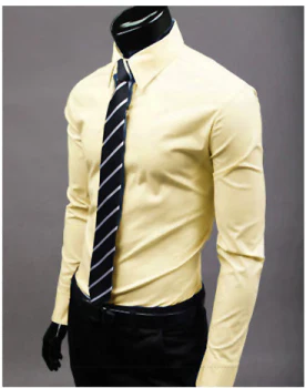 Men's Slim Fit Long Sleeve Dress Shirt, Formal Easy-Iron Button-Up Office Shirt 3