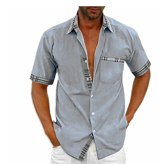 Men's Short Sleeve Shirt, Smart Casual Breathable Lightweight Summer Shirt for Events 7