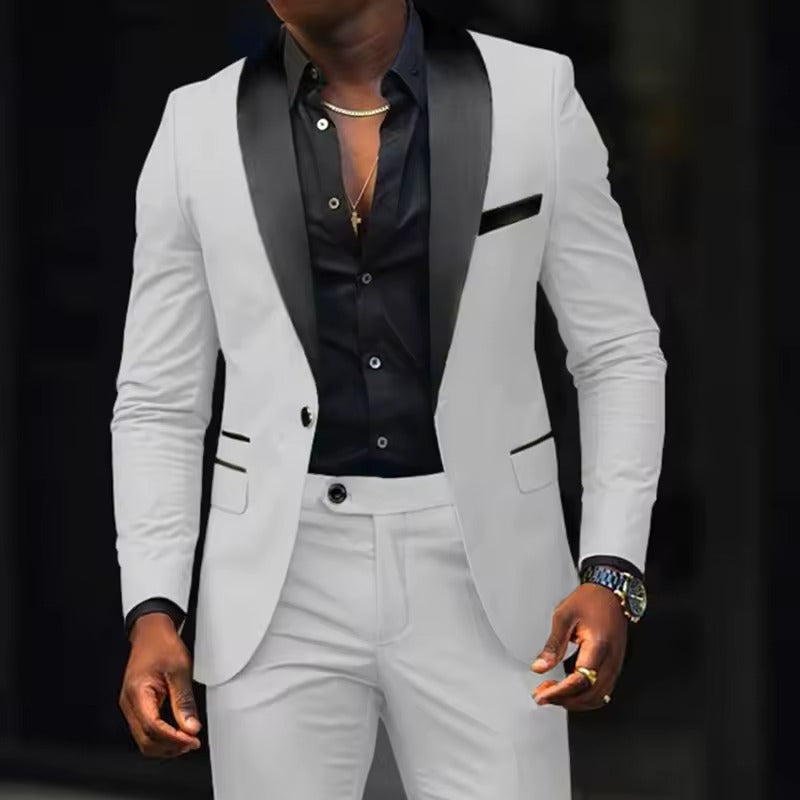 Men's Slim Fit 2 Piece Suit, Tailored Blazer & Trousers Set for Weddings & Formal Events 1