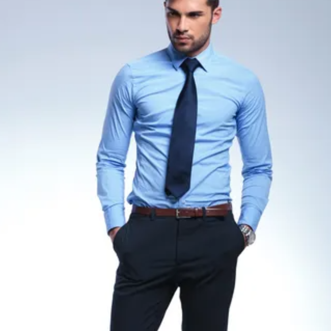 Men's Slim Fit Long Sleeve Dress Shirt, Formal Easy-Iron Button-Up Office Shirt 12