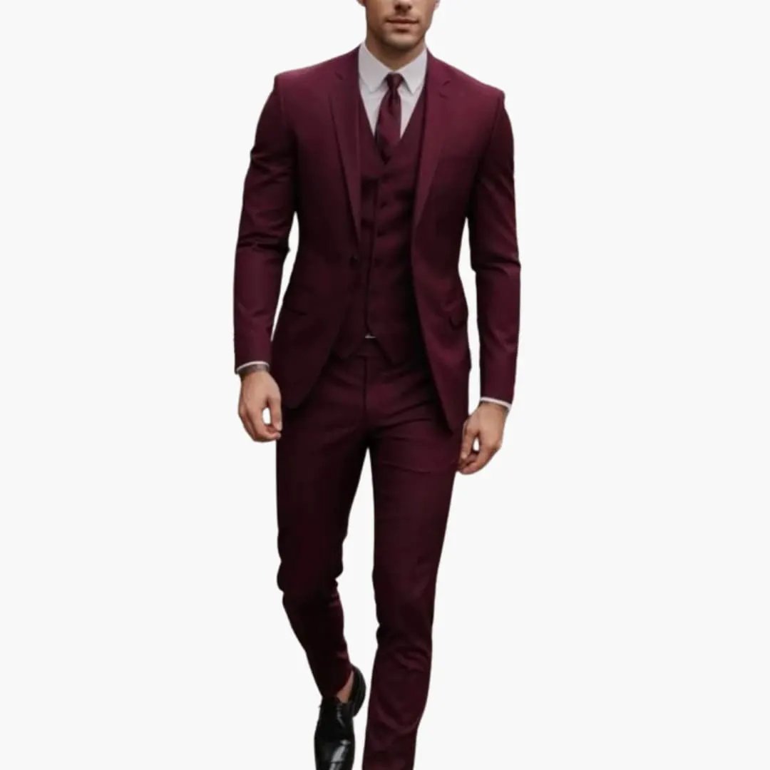 Men's 3 Piece Suit, Tailored Blazer, Waistcoat & Trousers Set for Weddings & Special Events 12
