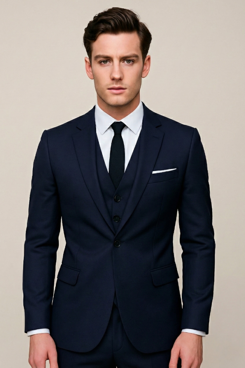Men's 3 Piece Spring Suit, Slim Fit Tailored Blazer Waistcoat & Trousers Set for Formal Wear 2