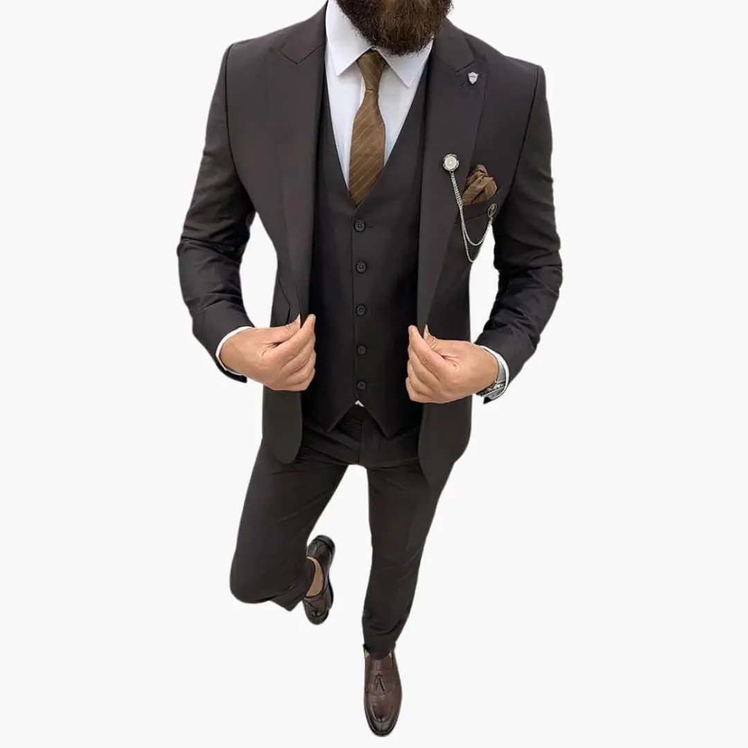 Men's Wedding Suit, Slim Fit Notch Lapel Blazer Waistcoat & Trousers Set for Formal Occasions 1