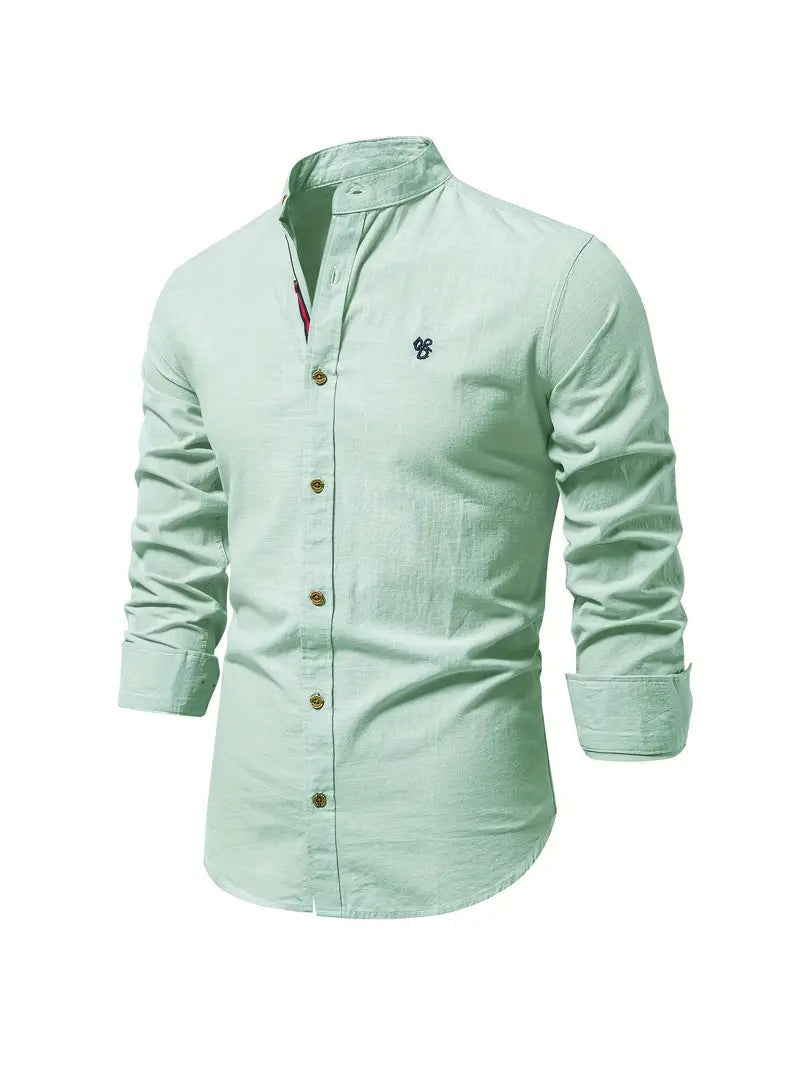 Men's Casual Shirt, Long Sleeve Button-Up Slim Fit Smart Casual Everyday Cotton Shirt 3