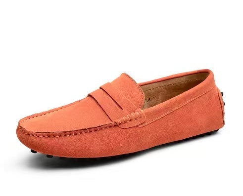 Men's Suede Loafers, Slip-On Smart Casual Dress Shoes with Decorative Stitching 16