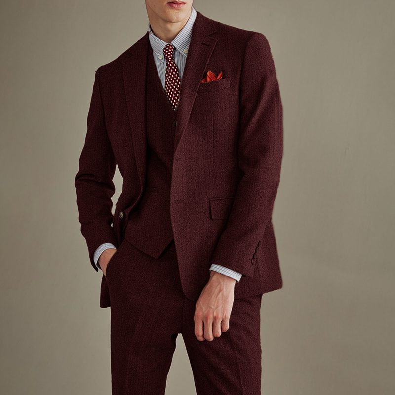 Herringbone Three-Piece Suit