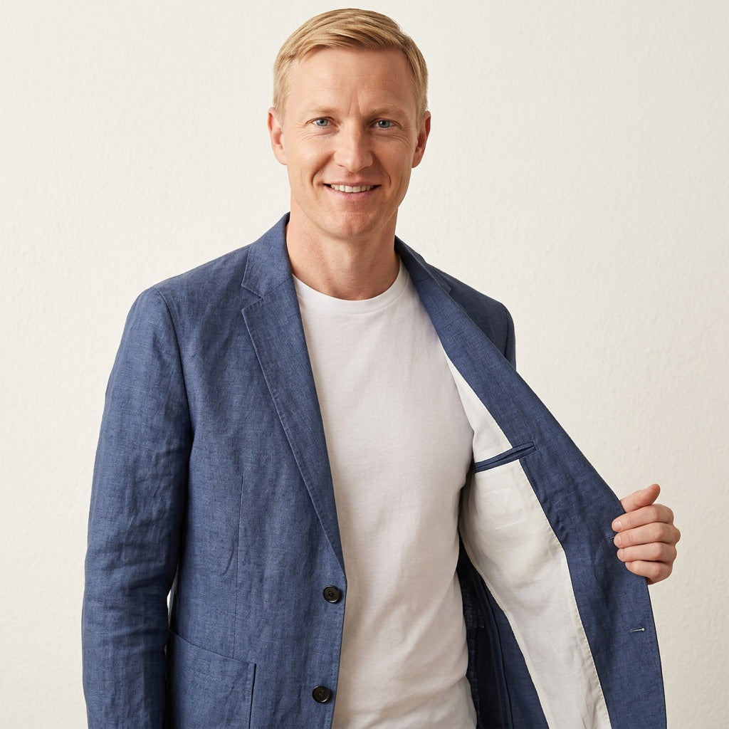 Unstructured Linen Blazer