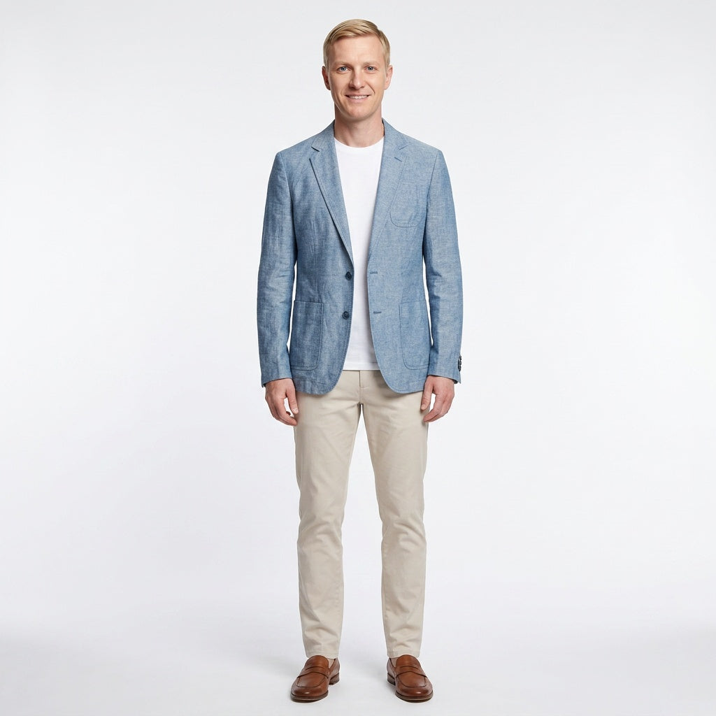 Unstructured Linen Blazer