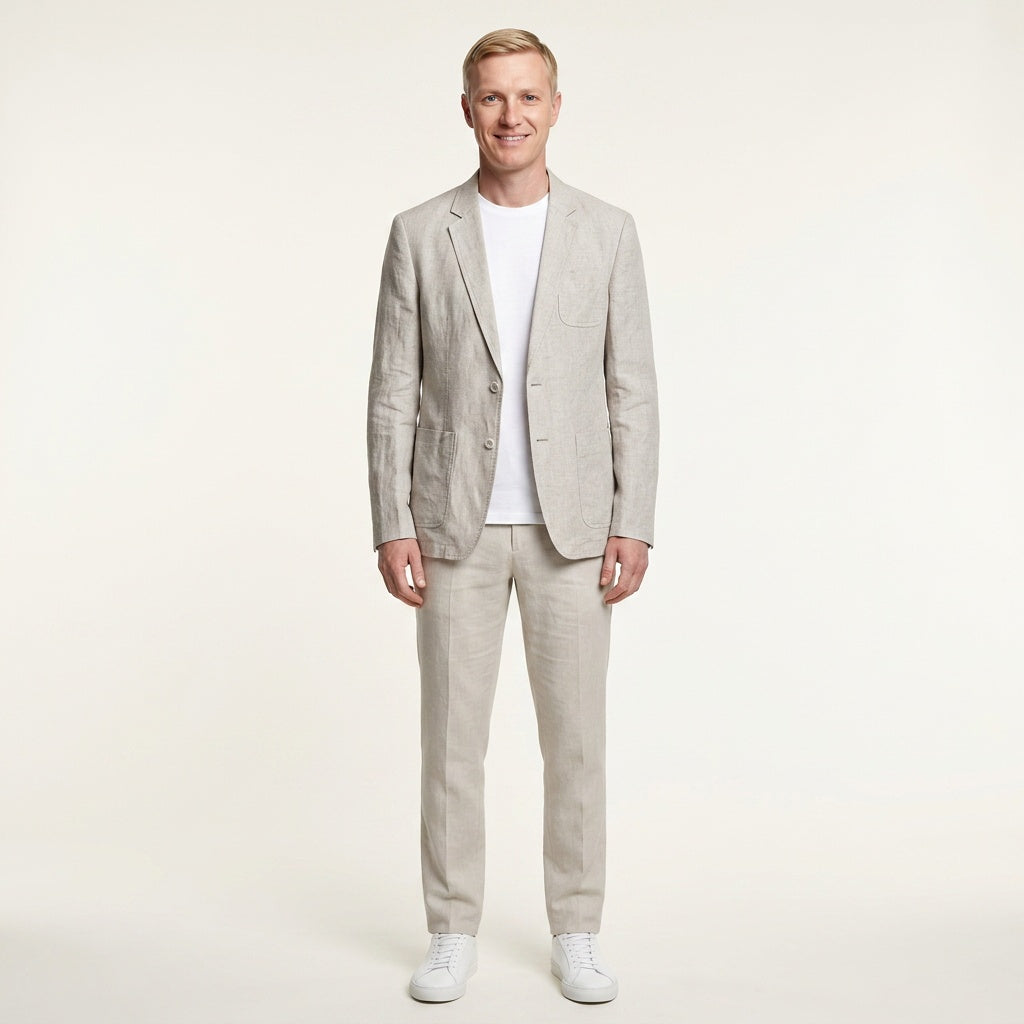 Unstructured Linen Blazer