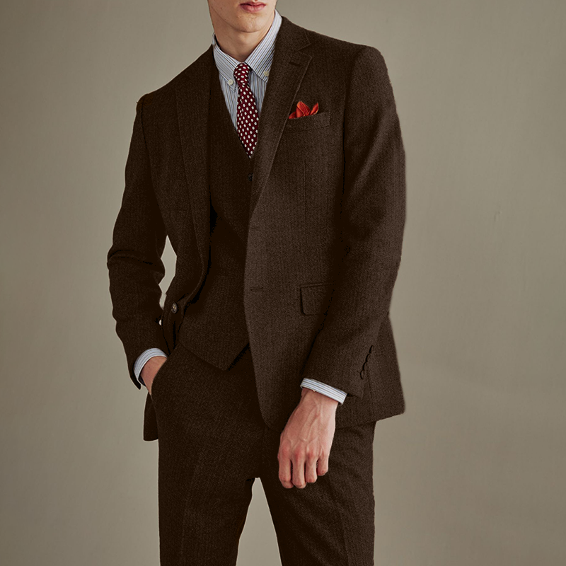 Herringbone Three-Piece Suit