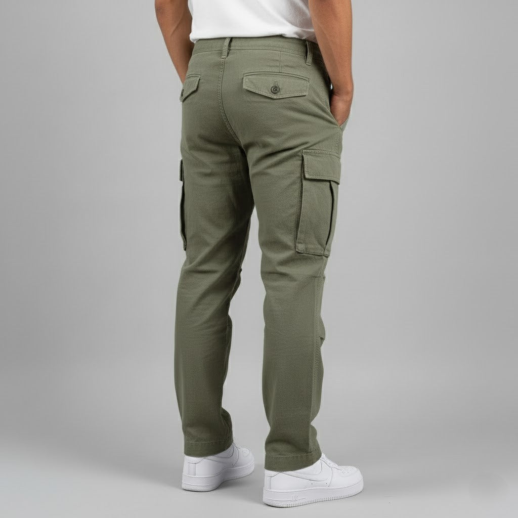 Men's Relaxed Fit Cargo Trousers, Casual Multi Pocket Cotton Work Pants with Side Pockets 7