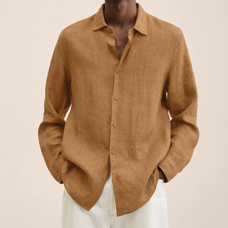 Men's Long Sleeve Shirt, Classic Fit Button-Up Collar Smart Casual Cotton Shirt 3