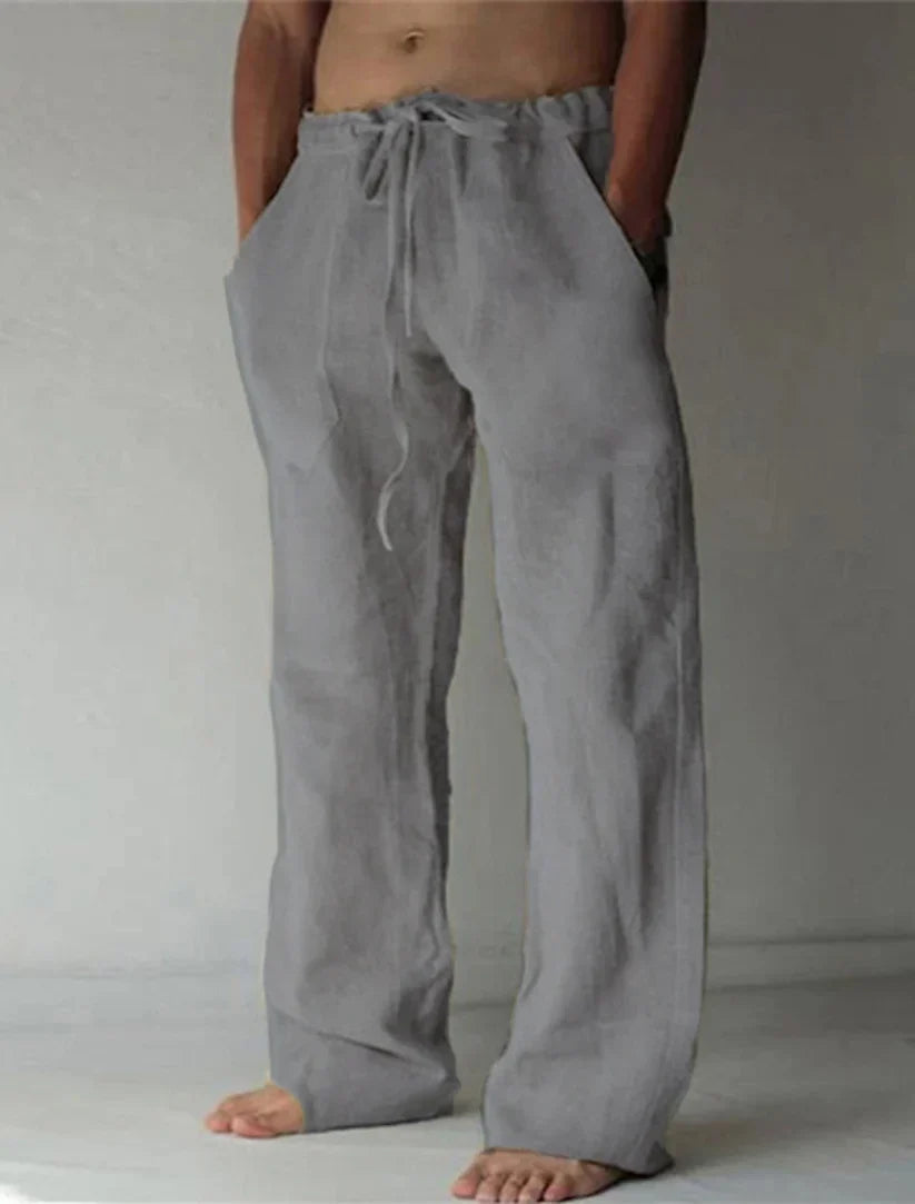Men's Wide Leg Trousers, Elastic Waist Lightweight Comfortable Casual Summer Trousers 6