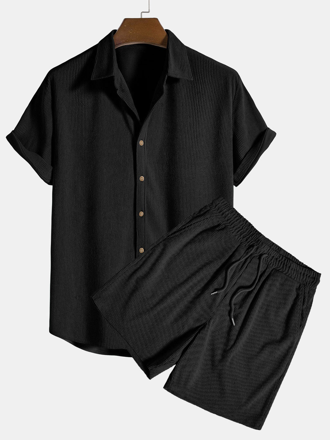 Men's 2 Piece Summer Set, Lightweight Short Sleeve Shirt & Shorts Co-Ord for Holidays 1