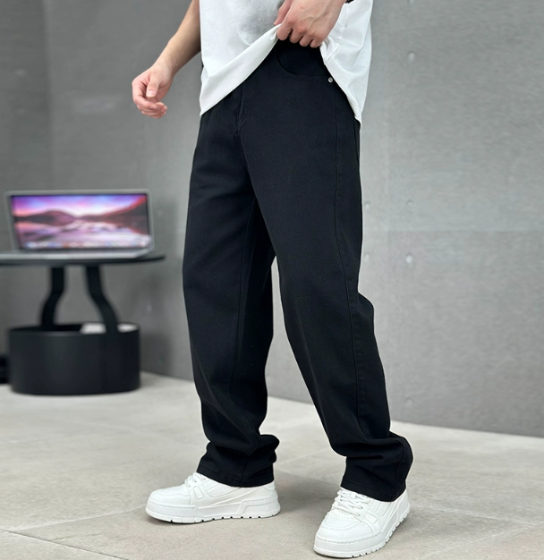 Men's Relaxed Straight Leg Jeans, Loose Fit Casual Everyday Denim Trousers for Men 2