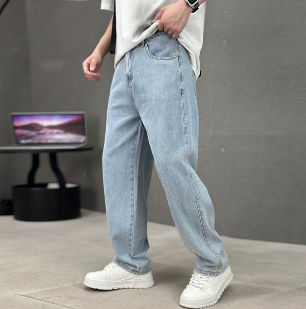 Men's Relaxed Straight Leg Jeans, Loose Fit Casual Everyday Denim Trousers for Men 4