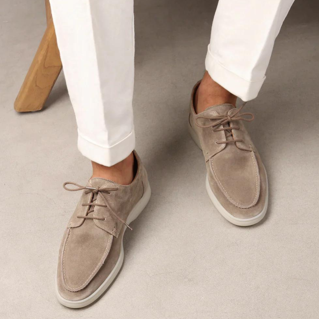 Men's Lace-Up Leather Loafers, Smooth Sole Smart Casual Comfort Dress Shoes 1