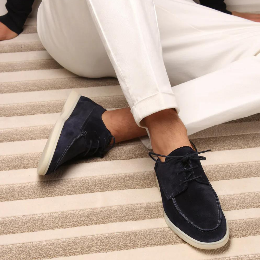 Men's Lace-Up Leather Loafers, Smooth Sole Smart Casual Comfort Dress Shoes 2
