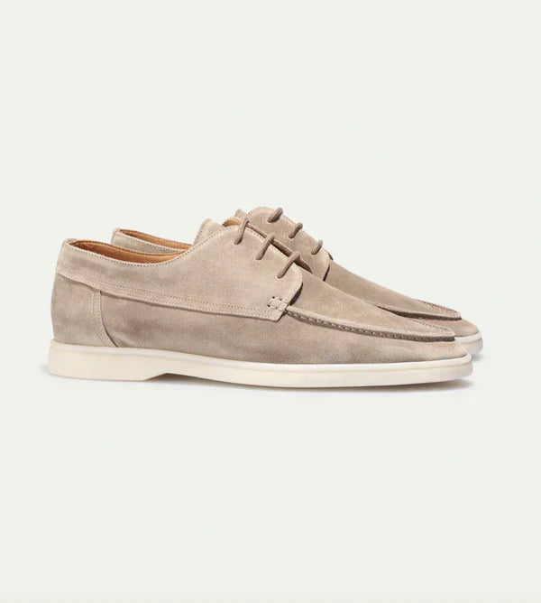 Men's Lace-Up Leather Loafers, Smooth Sole Smart Casual Comfort Dress Shoes 5