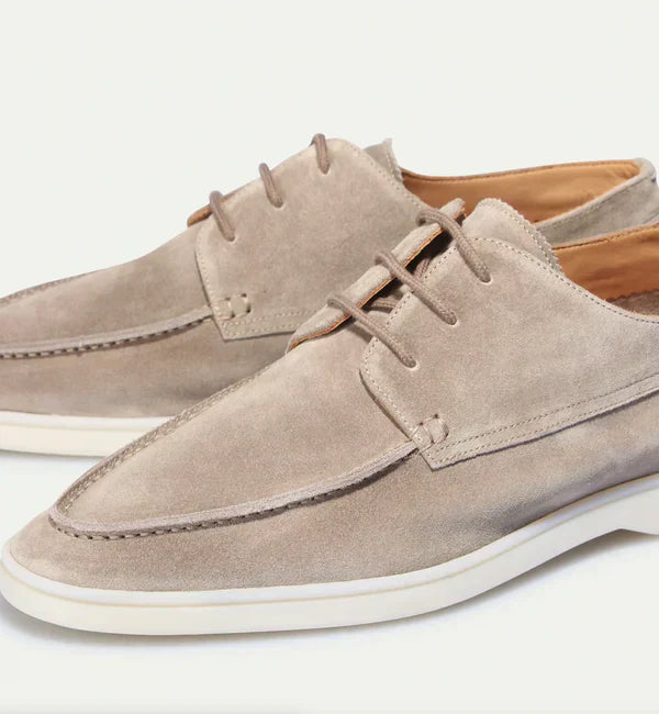 Men's Lace-Up Leather Loafers, Smooth Sole Smart Casual Comfort Dress Shoes 6