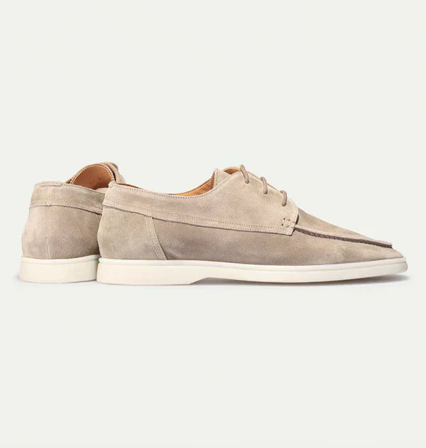 Men's Lace-Up Leather Loafers, Smooth Sole Smart Casual Comfort Dress Shoes 7