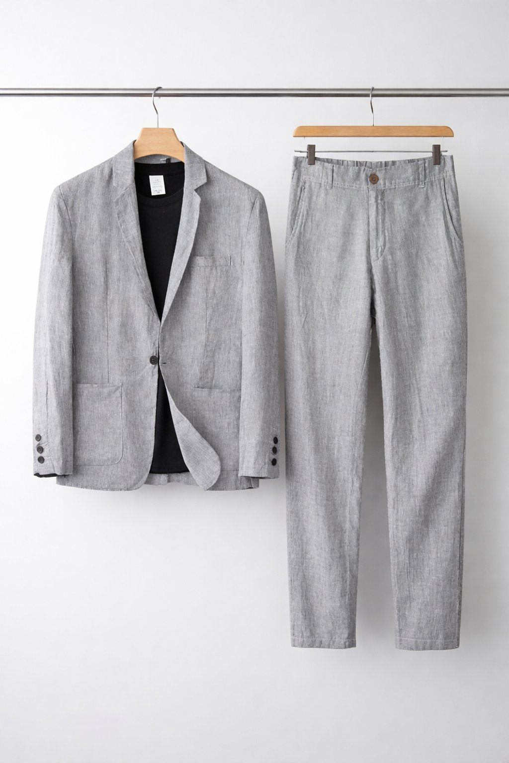 Men's 2 Piece Suit Set, Relaxed Fit Blazer & Straight Trousers for Smart Casual Summer Events 9