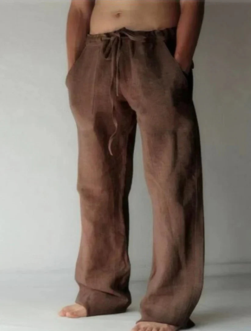 Men's Wide Leg Trousers, Elastic Waist Lightweight Comfortable Casual Summer Trousers 7