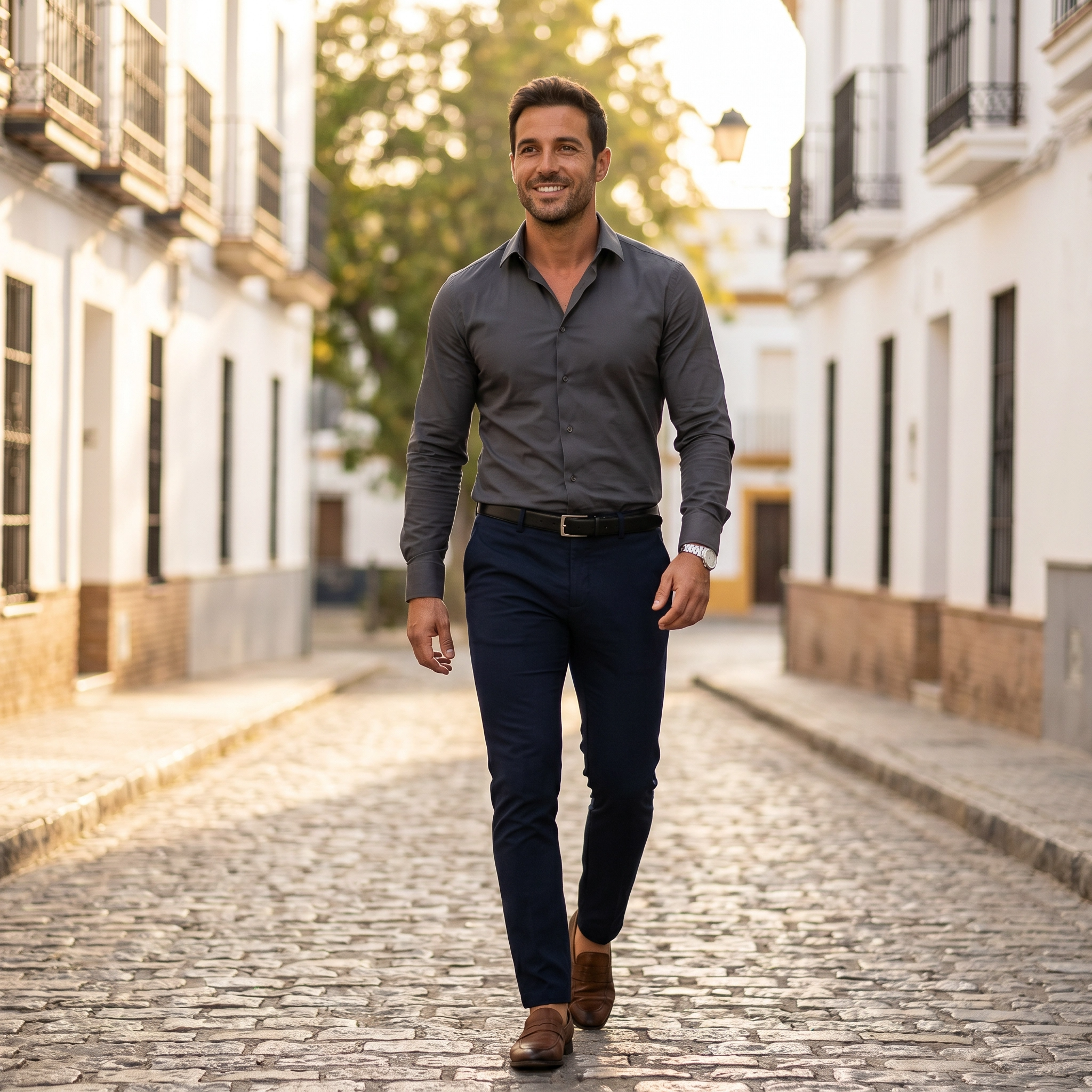 Men's Slim Fit Dress Shirt, Long Sleeve Smart Casual Button-Down Shirt for Spring & Summer 2