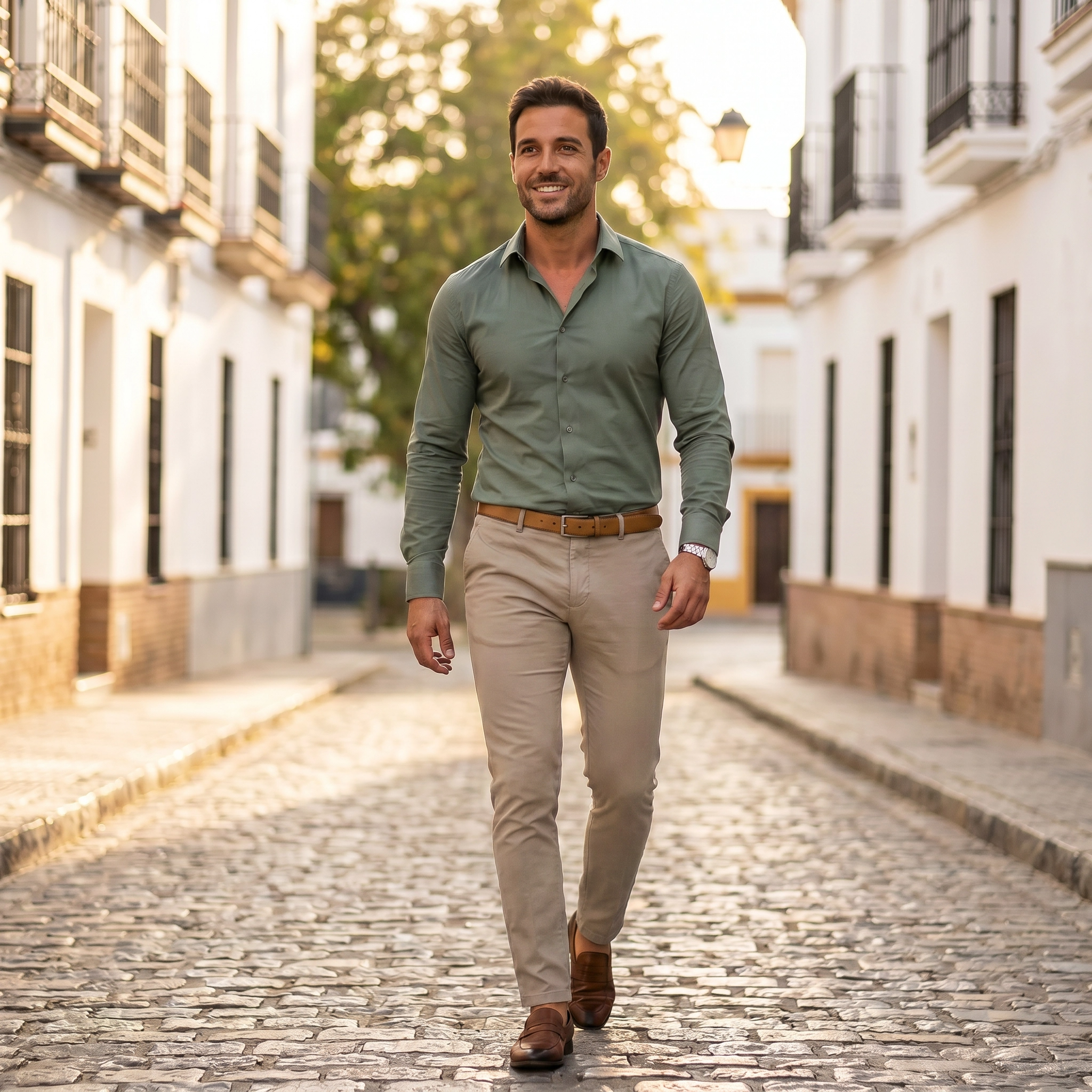 Men's Slim Fit Dress Shirt, Long Sleeve Smart Casual Button-Down Shirt for Spring & Summer 9