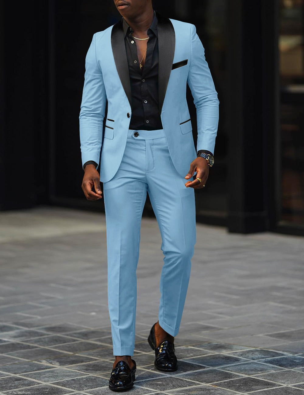Men's Slim Fit 2 Piece Suit, Tailored Blazer & Trousers Set for Weddings & Formal Events 5